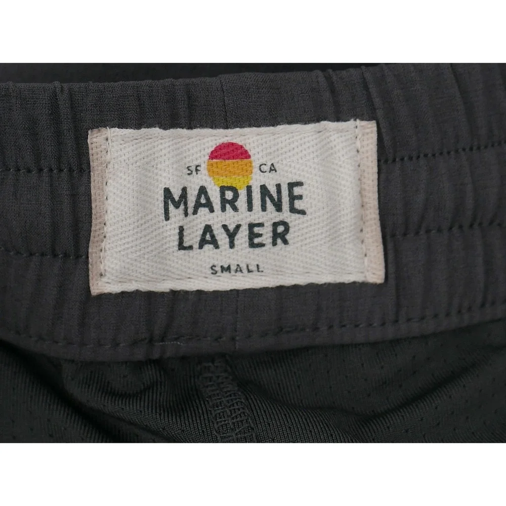 Marine Layer Swim Shorts Gray Mesh Lined Drawstring Men's Small 32W